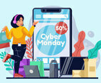 Cyber Monday Online Shopping on Smart Phone
