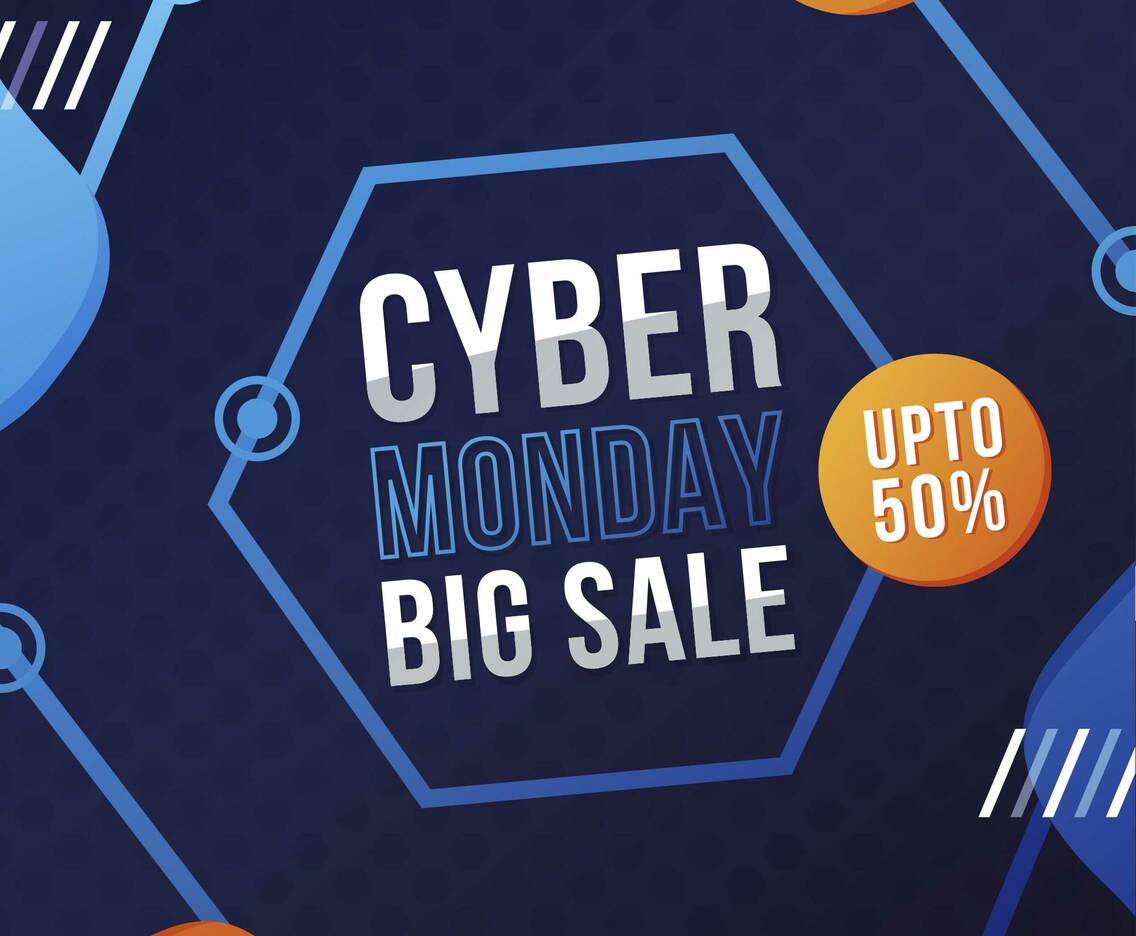 Cyber Monday Sale Hexagonal Abstract Background