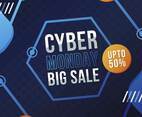 Cyber Monday Sale Hexagonal Abstract Background