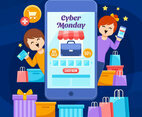 Joyful Customers Shop on Cyber Monday Big Sale