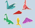 Artsy Colorful Origami Sticker Set