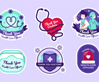 Thank You Health Care Officers Sticker Set