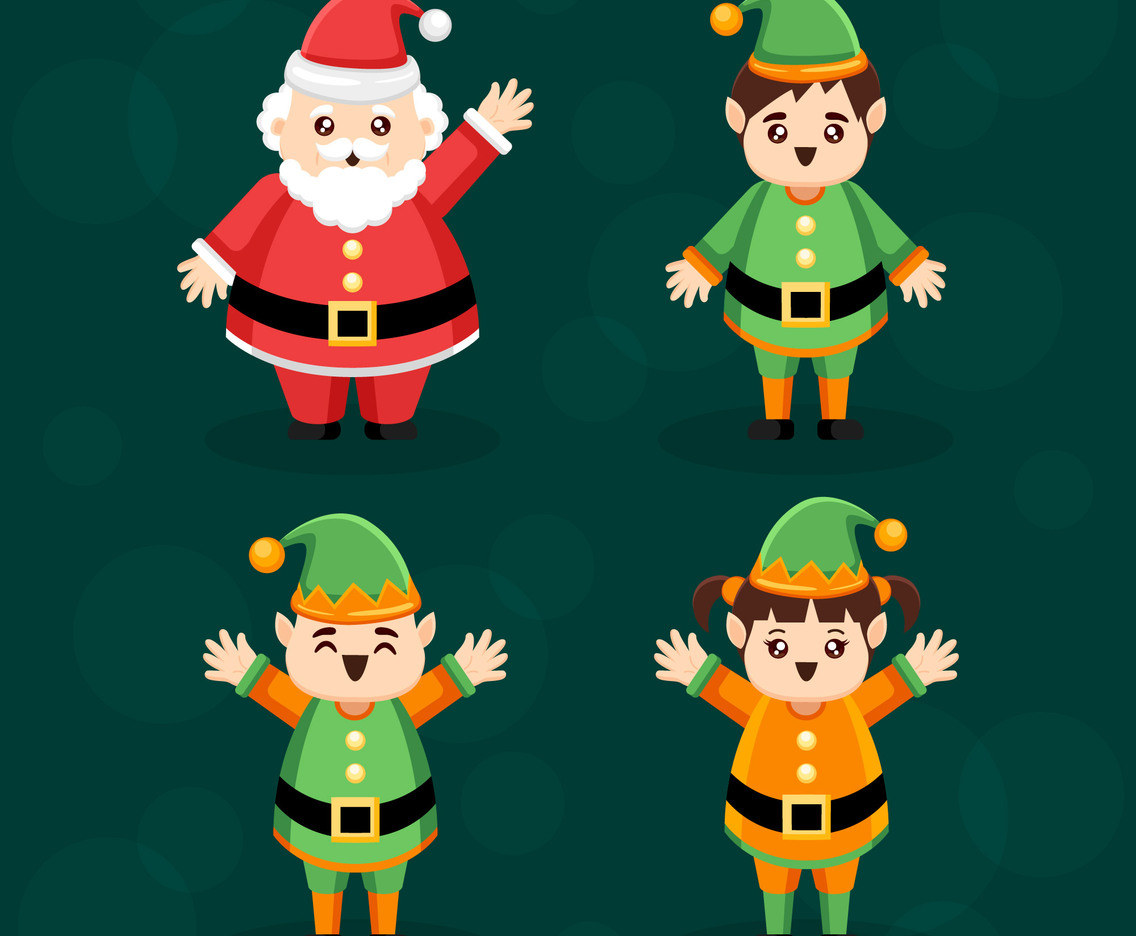 Collection of Santa and Elf Helpers Character