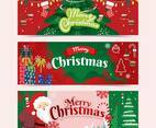 Christmas Banner with Red and Green Color
