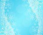 Beautiful Winter Snowflakes on Blue Wave Composition