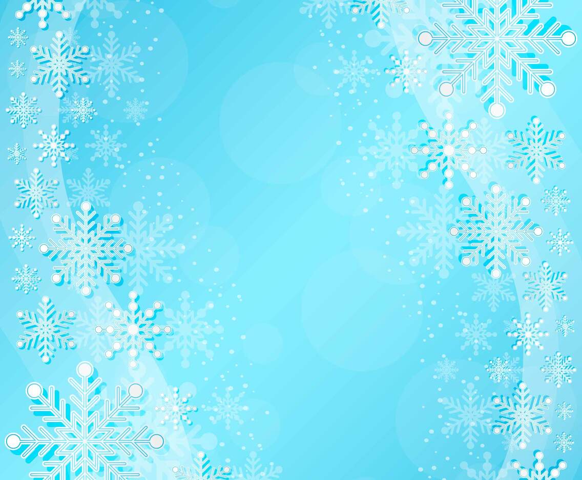 Beautiful Winter Snowflakes on Blue Wave Composition