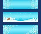 Gradient Blue Winter Wonderland Banner Set