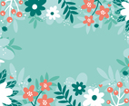 Flat Mint Floral Background