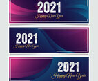 2021 Modern Purple Blue New Year Banner