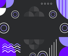 Simple Purple and Black Circle Geometric Background