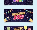 Happy New Year 2021 Greetings Banner Templates