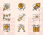 Simple Celebrate New Year Icon Pack