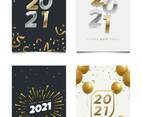 Set of New Year Greeting Card