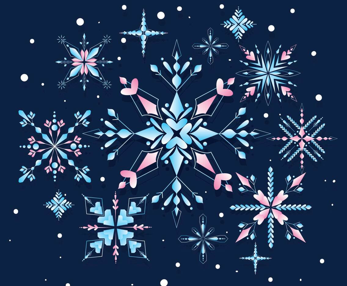 Beautiful Snowflake with Color Bright