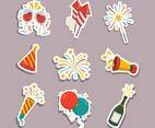 Set of New Year Stickers