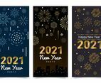 Banners of New Year 2021 Fireworks