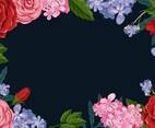 Flower Combination with Dark Blue Background