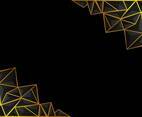 Dark Low Poly Background with Gold Accent