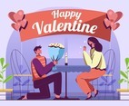 Love Surprise Couple on Valentine Day Illustration
