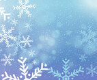 Blurred Winter Background with Snowflakes