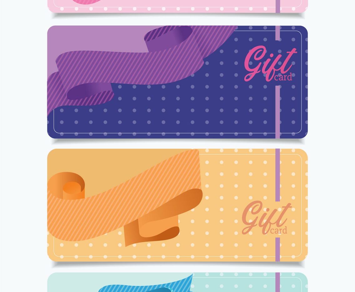 Pastel Color Card with Ribbon Accent