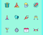 Cheerful New Year Icons