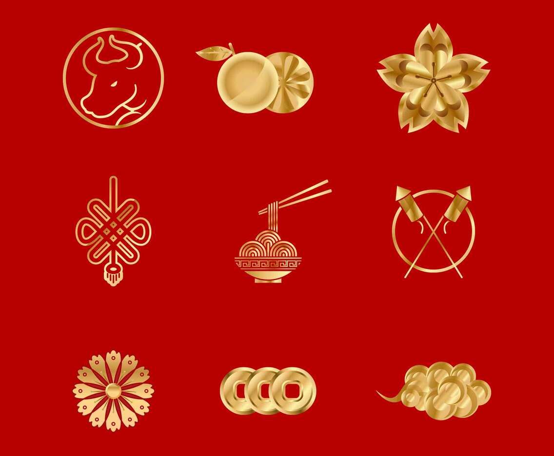 Chinese Ox New Year Sticker Pack