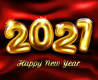 New Year 2021 Gold Foil Baloon Background