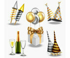 Realistic New Year Icons