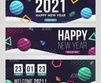 Futuristic Geometric 2021 New Year Banner