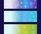 Set of Beautiful Snowflakes Crystal Banner