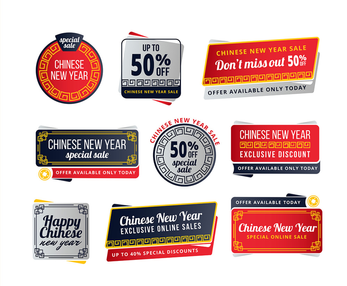 Chinese New Year Sale Labels