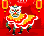 Chinese Lion Dance Background