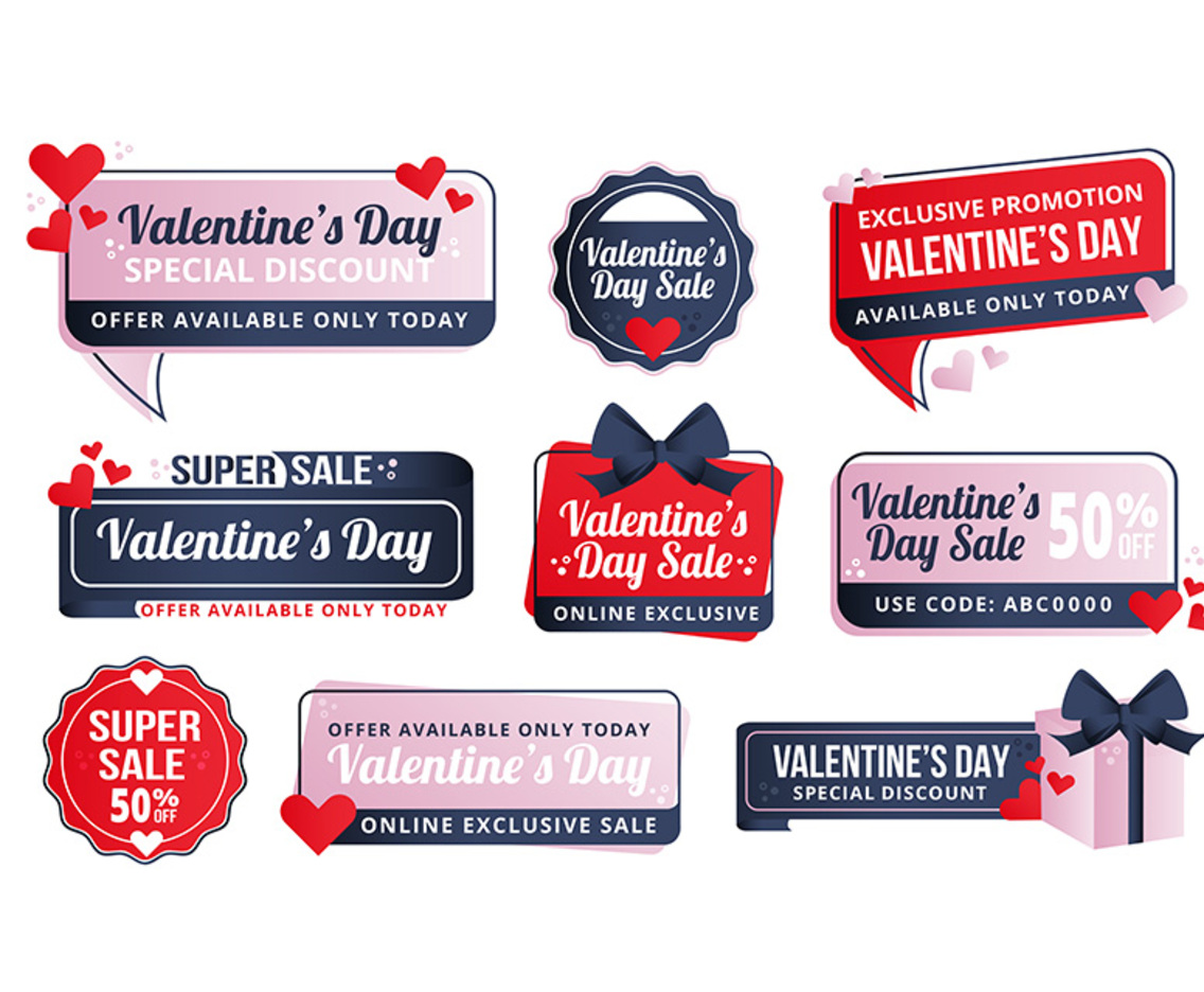 Valentine's Day Sale Labels