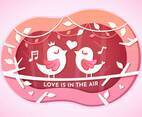 Valentine day in paper style illustrations