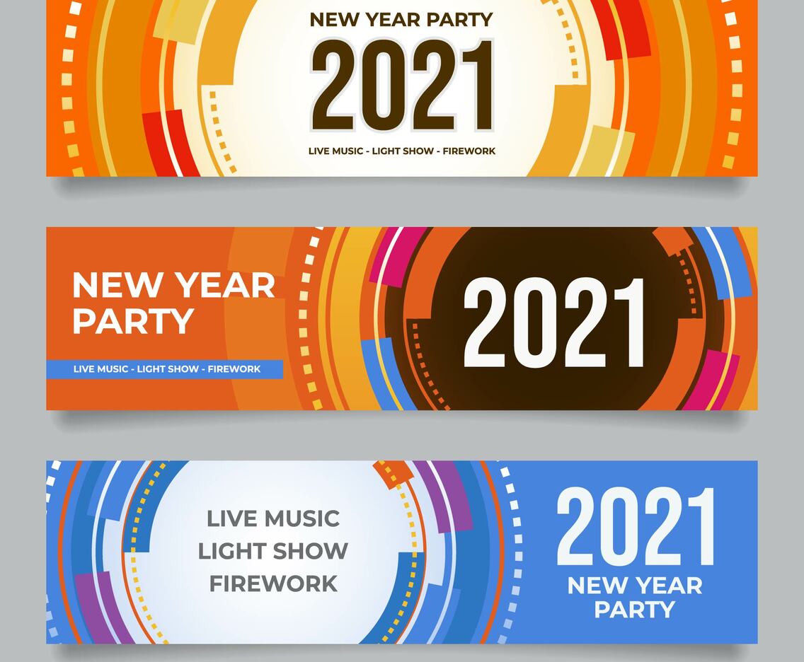 Colorful New Year Banners for Business