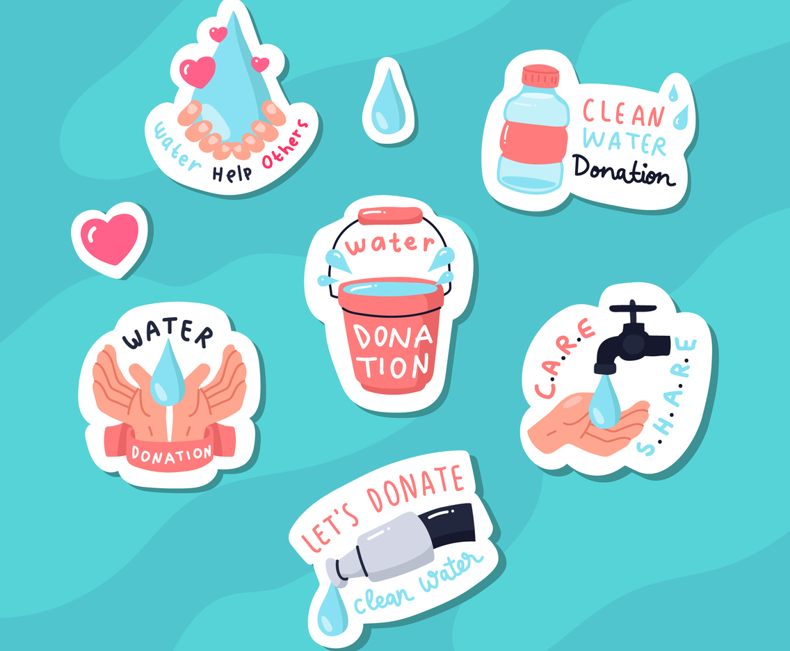 Water Donation Sticker Collection