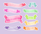 Watercolor Ribbons Sticker Collection