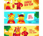 Cute Ox Chinese New Year Concept Banner