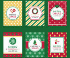 Colorful Flat Merry Xmas Concept Cards