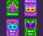 Mardi Gras Mask and Beads Card Collection