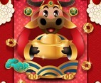 Happy Chinese New Year Golden Ox Poster Part 01