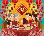 Chinese New Year Family Reunion Dinner Concept
