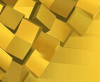 Stacked Cube Abstract Gold Background