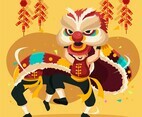 Lion Dance on Chinese New Year Festival
