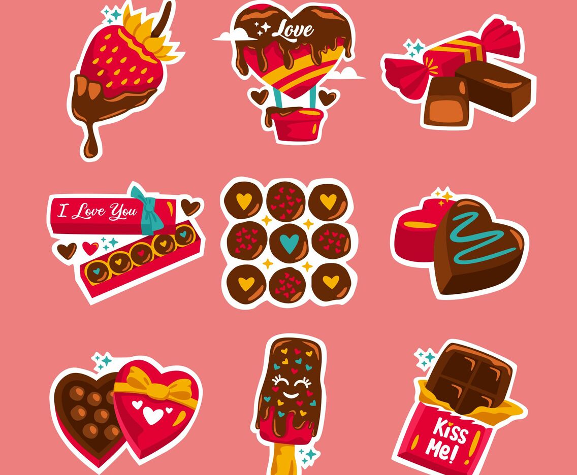 Valentine's Day Chocolate Stickers