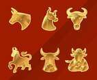 Chinese New Year Golden Ox Sticker