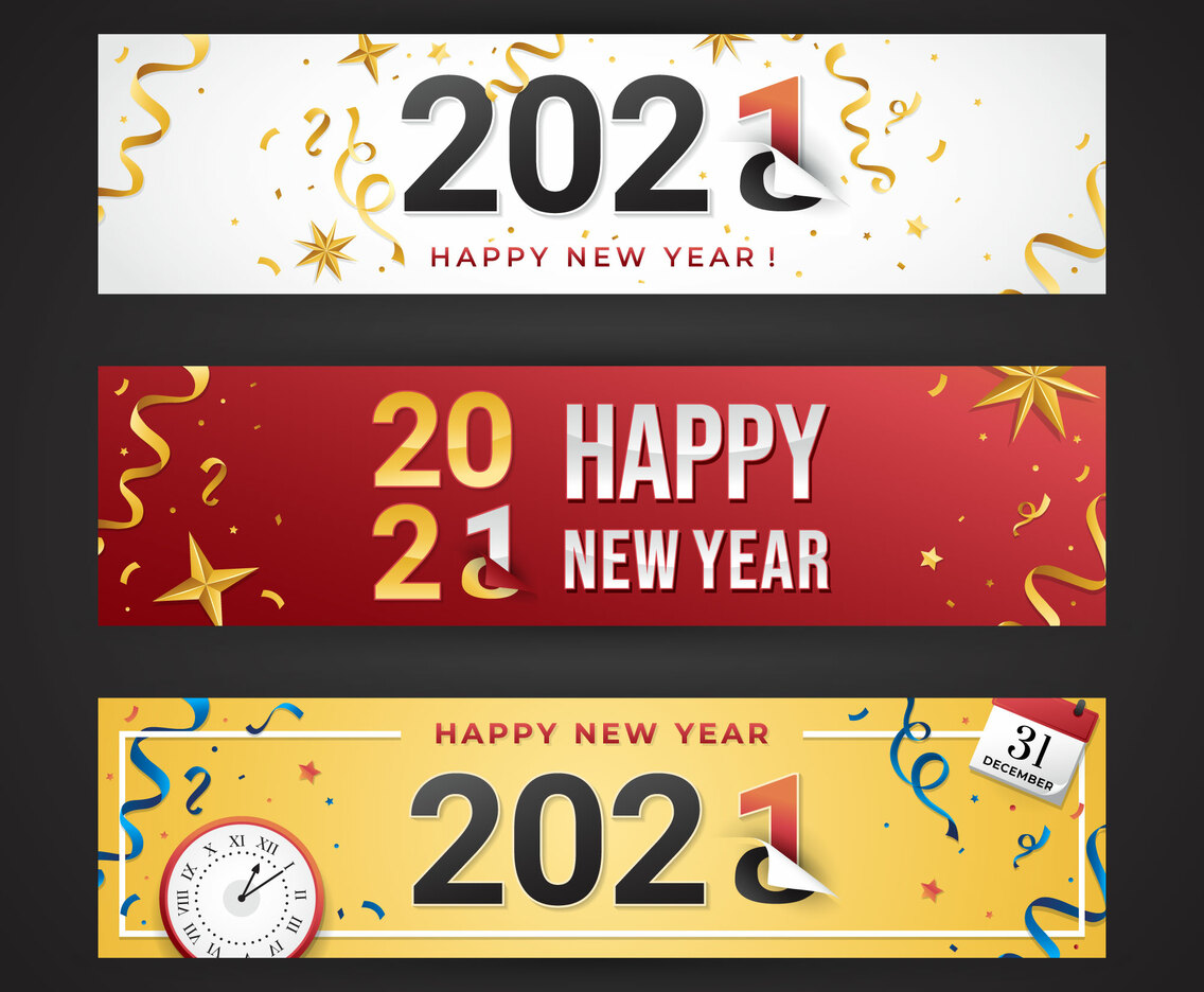 Happy New Year 2021 Colourful Banner