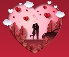 Valentine Couple in Love Scenery