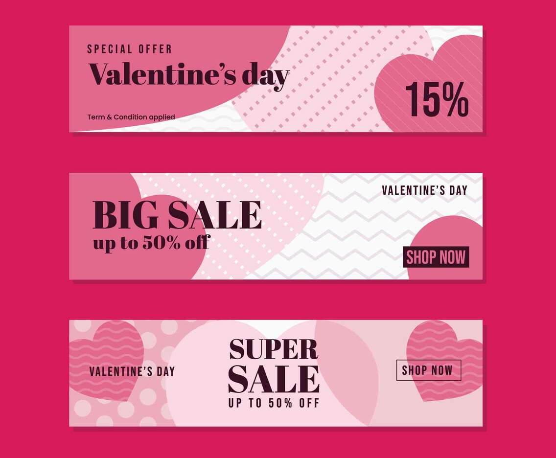 Valentines Super Sale Banner Marketing for Marketplace